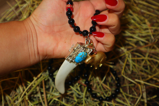 COLLAR COLMILLO TURQUESA