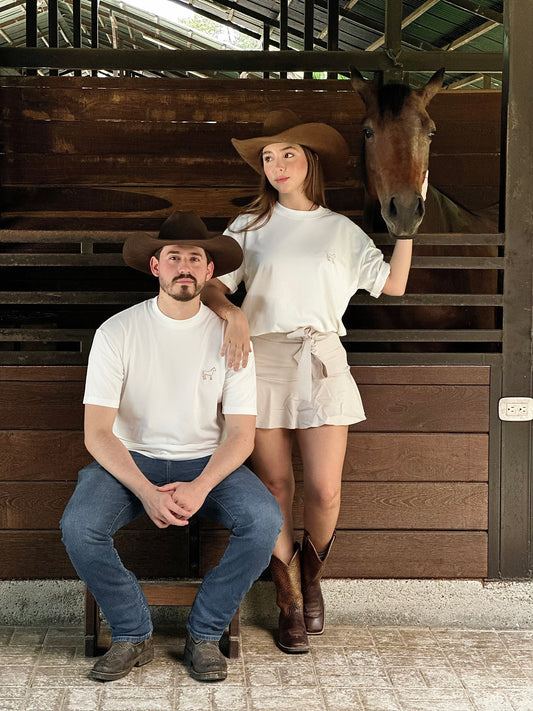 CAMISETA IVORY CABALLO COBRE