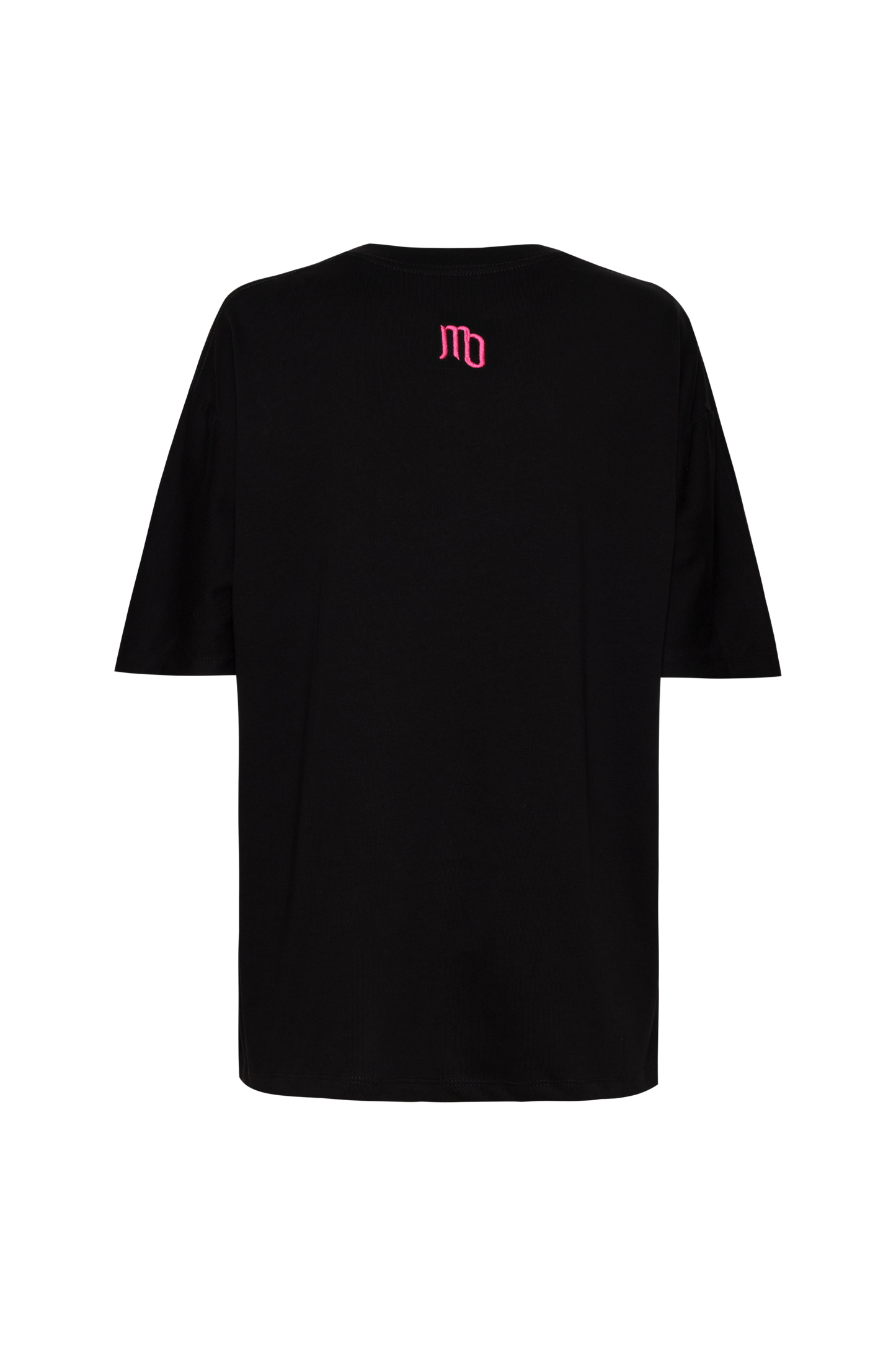 CAMISETA NEGRA OSO HORMIGUERO FUCSIA