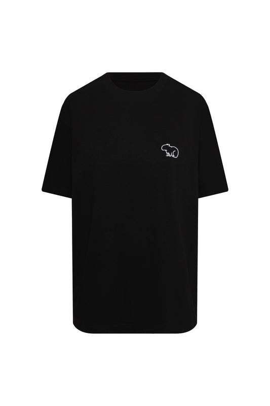 Camiseta Negra Chiguiro Blanco